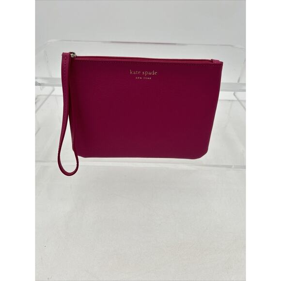 Kate Spade Keaton Medium L Zip Wristlet Dark Magenta 7" W x 5" H - Picture 4 of 11